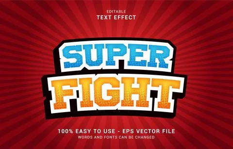 Editable text effect, Super Fight style Stock Illustration