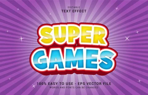 Editable text effect, Super Games style Stock Illustration