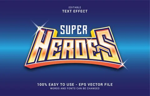 Editable text effect, Super Heroes style Stock Illustration