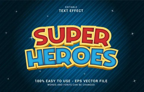 Editable text effect, Super Heroes style Stock Illustration