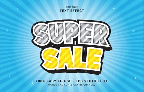Editable text effect, Super Sale style Stock Illustration