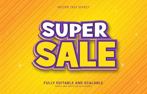 Editable text effect, Super Sale style Stock Illustration
