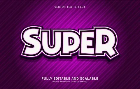 Editable text effect, Super style Illustrazione stock