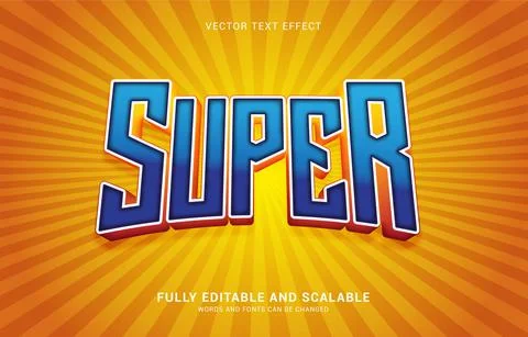 Editable text effect, Super style Stock Illustration