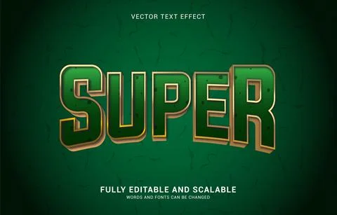Editable text effect, Super style Stock Illustration