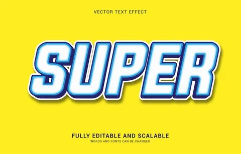 Editable text effect, Super style Stock Illustration