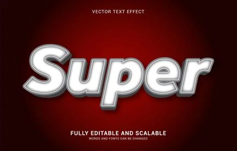 Editable text effect, Super style Stock Illustration