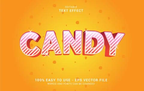 Editable text effect, sweet candy style vector design Stock Illustration