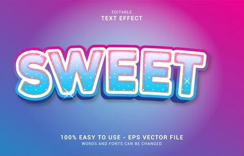 Editable text effect, Sweet style Stock Illustration