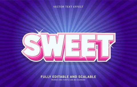 Editable text effect, Sweet style Stock Illustration