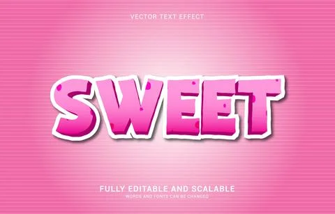 Editable text effect, Sweet style Stock Illustration