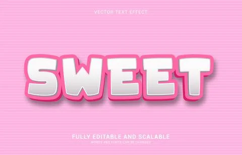 Editable text effect, Sweet style Illustrazione stock