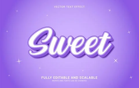 Editable text effect, Sweet style Stock Illustration