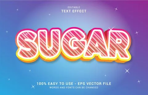 Editable text effect, Sweet Sugar style Stock Illustration