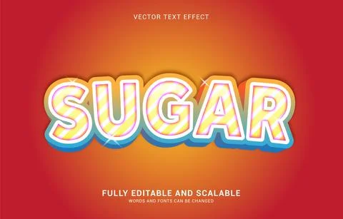 Editable text effect, Sweet Sugar style Stock Illustration