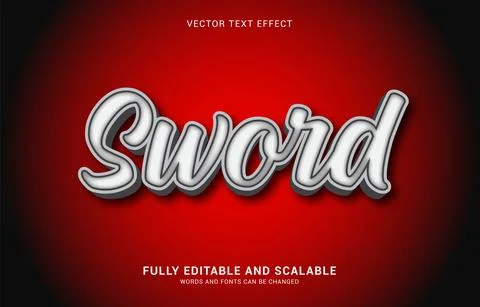Editable text effect, Sword style Stock Illustration