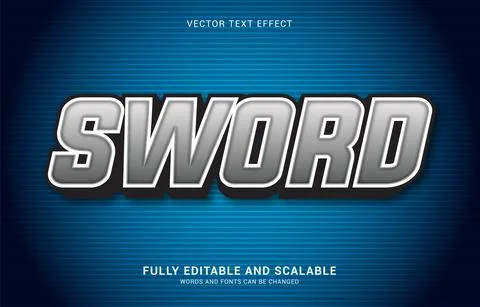 Editable text effect, Sword style Stock Illustration