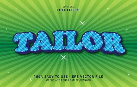 Editable text effect, Tailor style Stock Illustration
