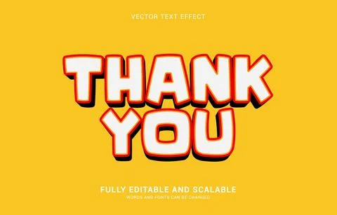 Editable text effect, Thank You style Stock Illustration