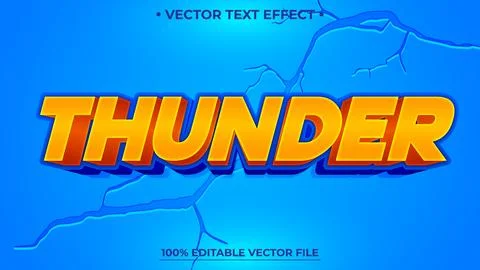 Editable text effect Thunder 3d realistic template modern style Illustrazione stock