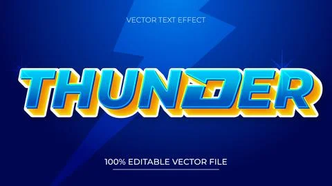 Editable text effect Thunder comic style 3d text effect Illustrazione stock