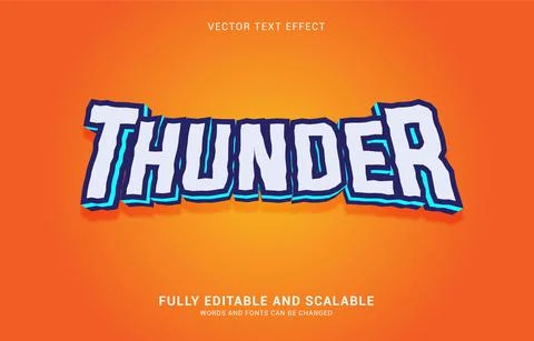 Editable text effect, Thunder style Stock Illustration