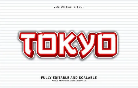 Editable text effect, Tokyo style Stock Illustration