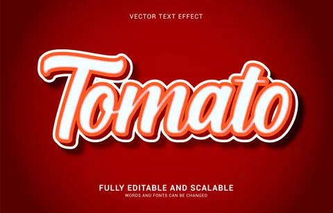 Editable text effect, Tomato style Stock Illustration