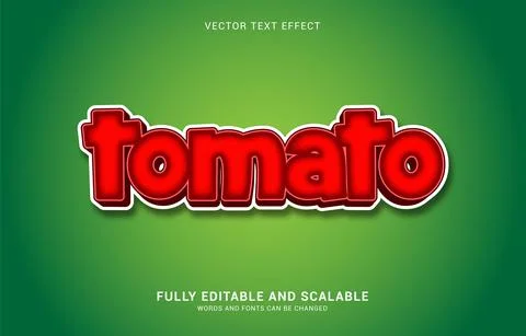 Editable text effect, Tomato style Stock Illustration