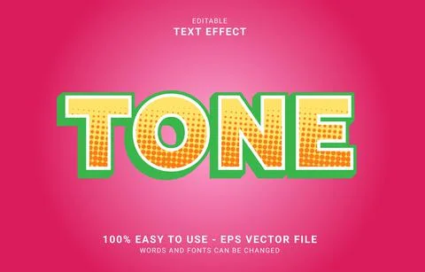 Editable text effect, tone style Stock Illustration