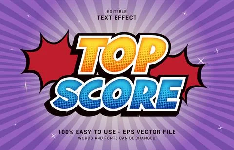 Editable text effect, Top Score style Stock Illustration