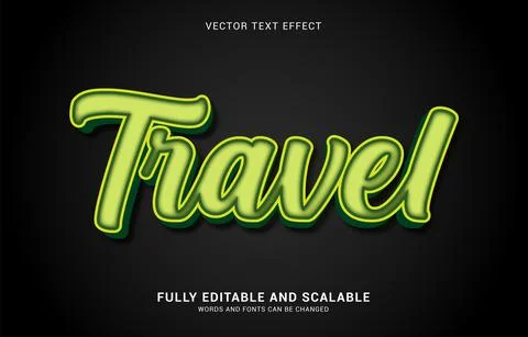 Editable text effect, Travel style Stock Illustration