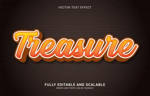 Editable text effect, Treasure style Stock Illustration