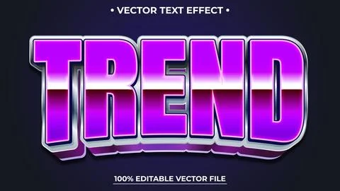 Editable text effect Trend 3d template gradient style Illustrazione stock