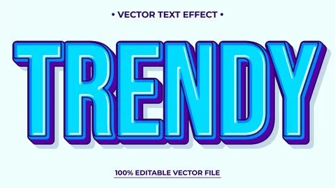 Editable text effect Trendy 3d Cartoon template style premium vector Stock Illustration