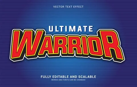 Editable text effect, Ultimate Warrior style Stock Illustration