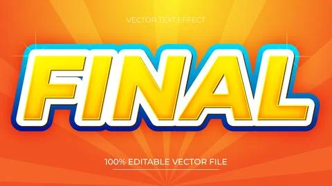 Editable Text Effect Vector Template blue and orange style Stock Illustration