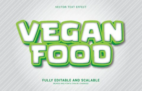 Editable text effect, Vegan Food style Stock Illustration