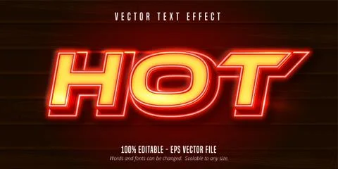 Editable text effect - very hot style Stock Illustration