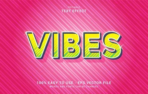 Editable text effect, Vibes style Stock Illustration
