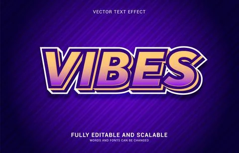 Editable text effect, Vibes style Illustrazione stock