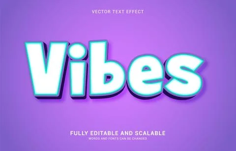 Editable text effect, Vibes style Stock Illustration