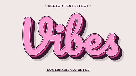 Editable text effect Vibes Vintage 3d Retro style premium vector イラスト素材