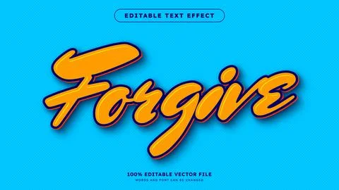 Editable text effect Vibrant 3d cartoon style text effect Stock Illustration