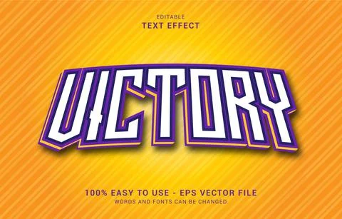 Editable text effect, Victory style Stock Illustration