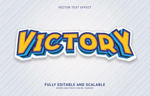 Editable text effect, Victory style Stock Illustration