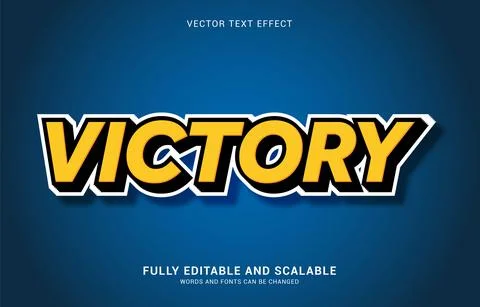 Editable text effect, Victory style Stock Illustration