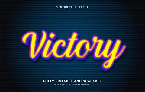 Editable text effect, Victory style Illustrazione stock