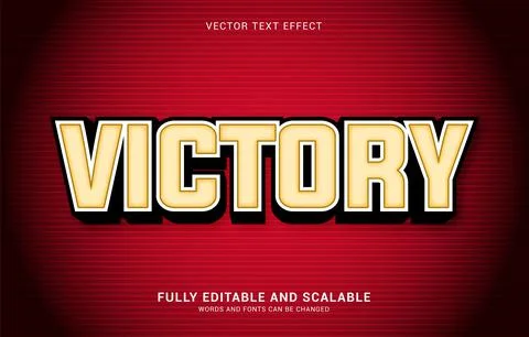 Editable text effect, Victory style Stock Illustration