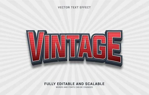 Editable text effect, Vintage style Stock Illustration